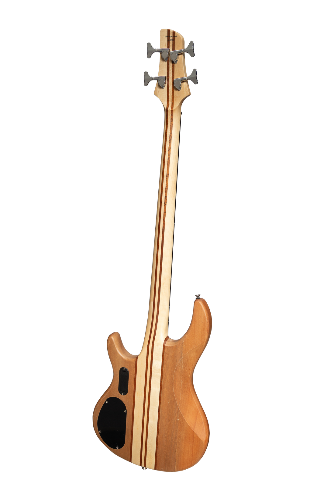 J&D Luthiers 4-String Neck Through Active Electric Bass Guitar - Natural Satin — view 2