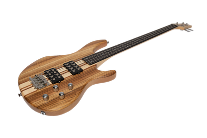 J&D Luthiers 4-String Neck Through Active Electric Bass Guitar - Natural Satin — view 3