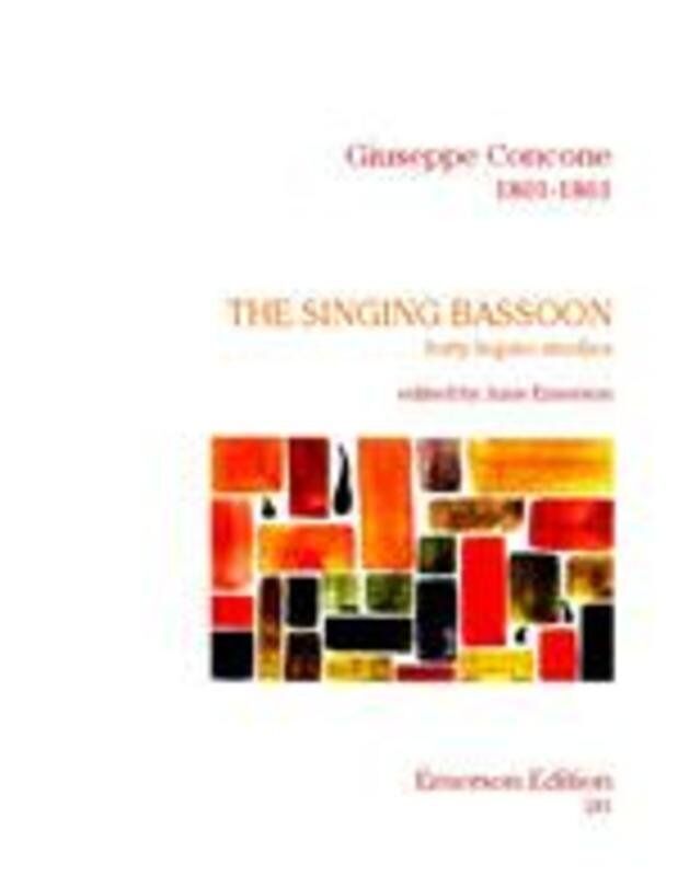 Singing Bassoon Forty Legato Studies Op 17 by Giuseppe Concone, Emerson Edition, 1 Page