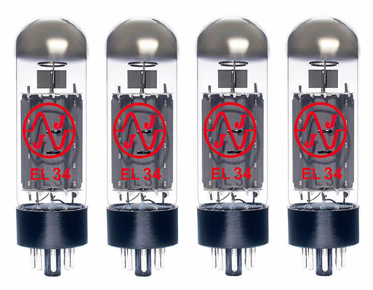 JJ Electronic EL34 Power Tubes Matched Quad 25W Output Pentode