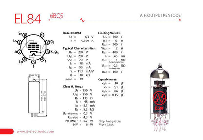 JJ Electronic EL84 Matched Pair Power Tubes for Guitar and Hi-Fi Amplifiers — view 3