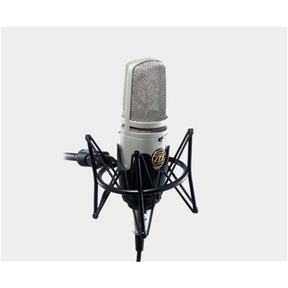 Large 2-diaphragm studio mic three polar patterns with pad roll-off spider — view 3