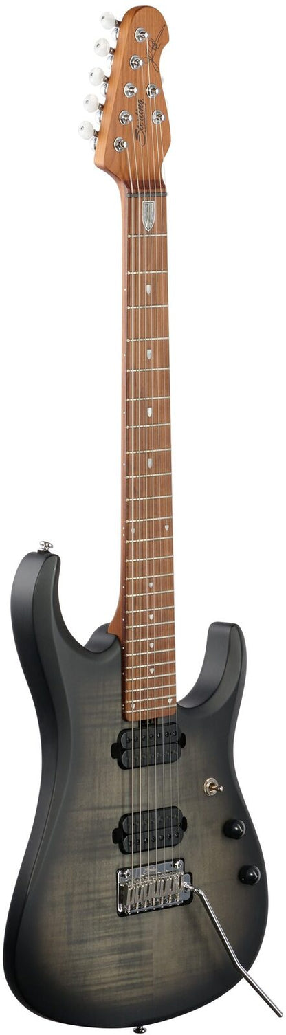 Sterling by Music Man SBMM John Petrucci JP157 Flame Maple, Trans Black Satin Electric Guitar — view 3