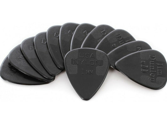 Jim Dunlop 1 mm Nylon 12 Pick Pack Black Standard New