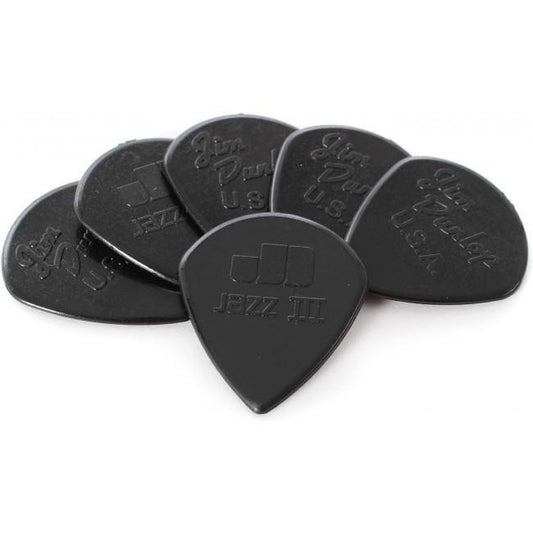 Dunlop Stiffo Jazz III Guitar Pick 6-Pack (Black)