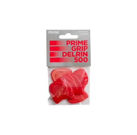 Jim Dunlop Prime Grip Delrin 500 1.14mm Guitar Picks - 12 Pack