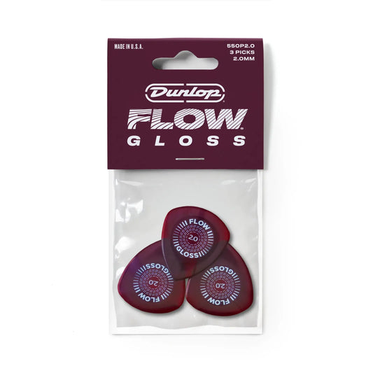 Jim Dunlop Flow Gloss 2.0mm Players Pack - Guitar Picks 3-Pack