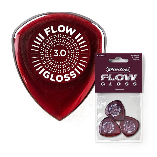 Jim Dunlop Flow Gloss 3.0mm Players Pack - Set of 3 Picks