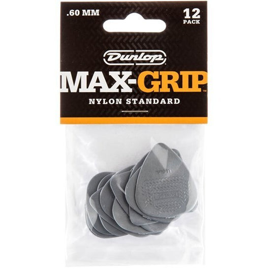 Dunlop Max-Grip Standard Guitar Pick 12-Pack - Grey (.60mm)