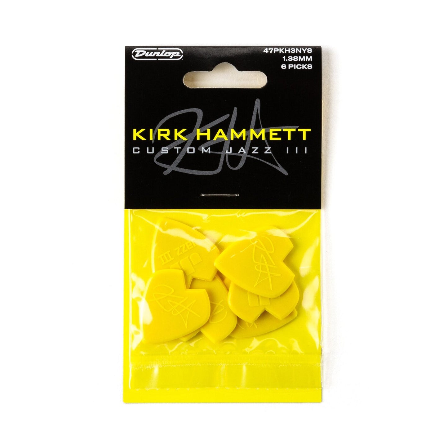 JIM DUNLOP Yellow Glitter Kirk Hammett Custom Jazz III Guitar Pick Player's Pack. — view 4