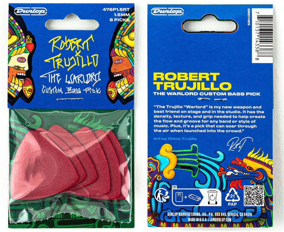 Dunlop Robert Trujillo Warlord Custom Bass Pick Pack (6) - 1.5mm Red — view 2