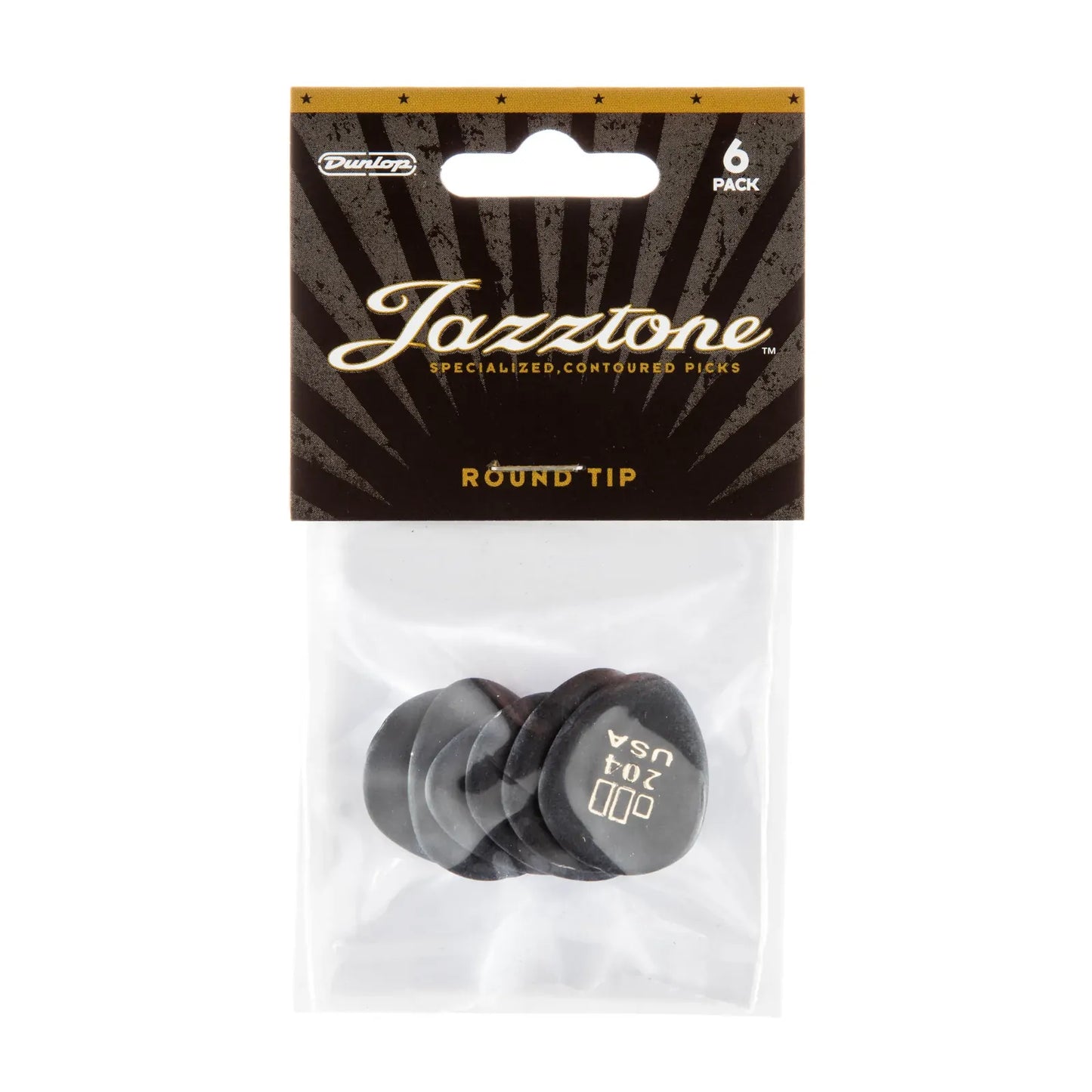 Dunlop JZTN Jazztone Pick 2.00mm Round Tip - 6 Pack