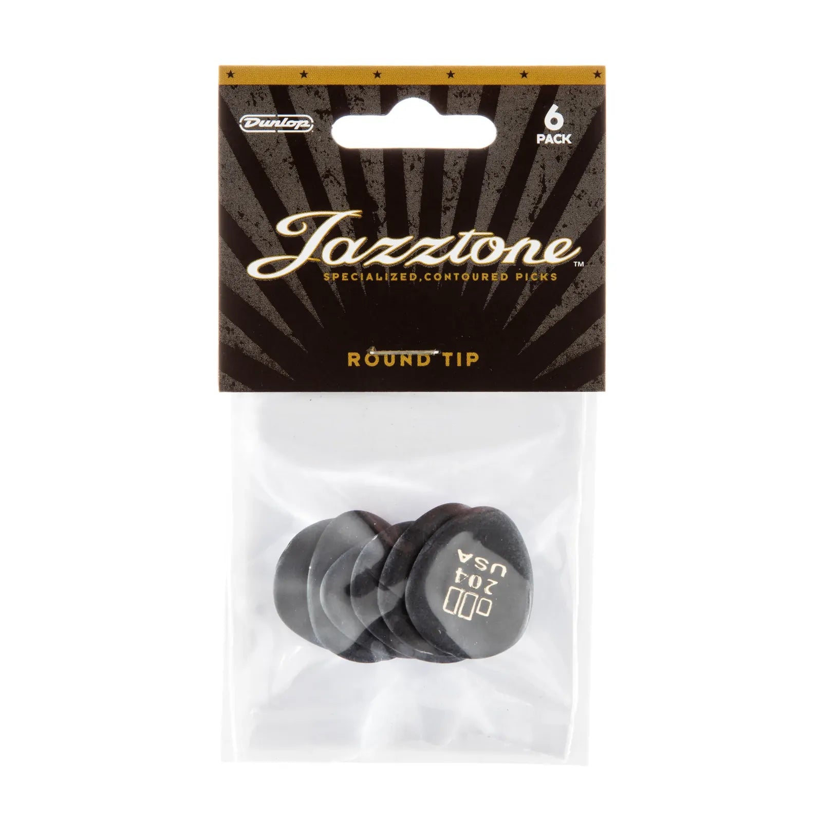 Dunlop JZTN Jazztone Pick 2.00mm Round Tip - 6 Pack