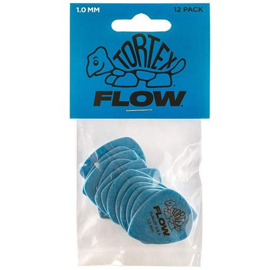 Dunlop Tortex Flow Guitar Pick 12-Pack - Blue (1.00mm)