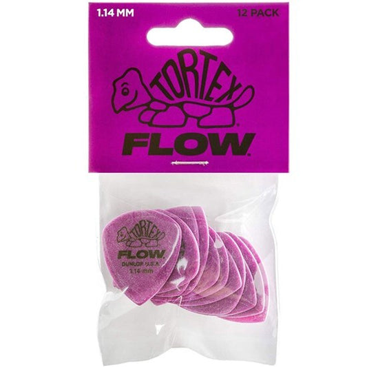 Dunlop Tortex Flow Guitar Pick 12-Pack - Purple (1.14mm)