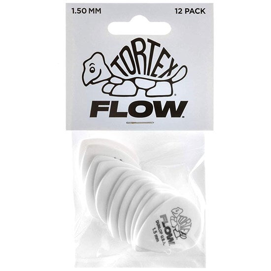 Dunlop Tortex Flow Guitar Pick 12-Pack - White (1.5mm)