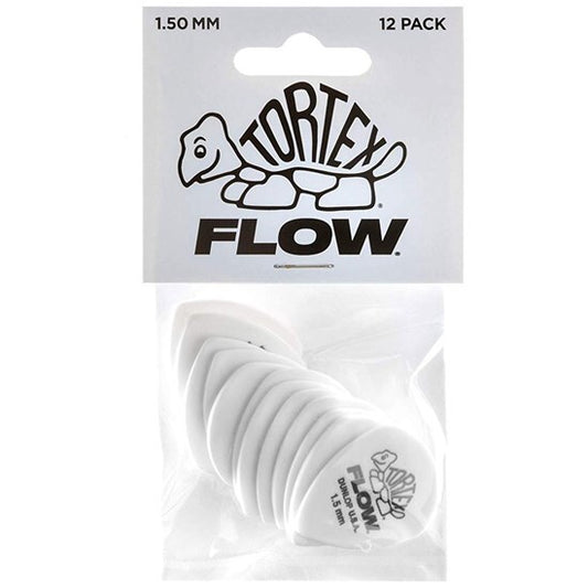 Dunlop Tortex Flow Guitar Pick 12-Pack - White (1.5mm)