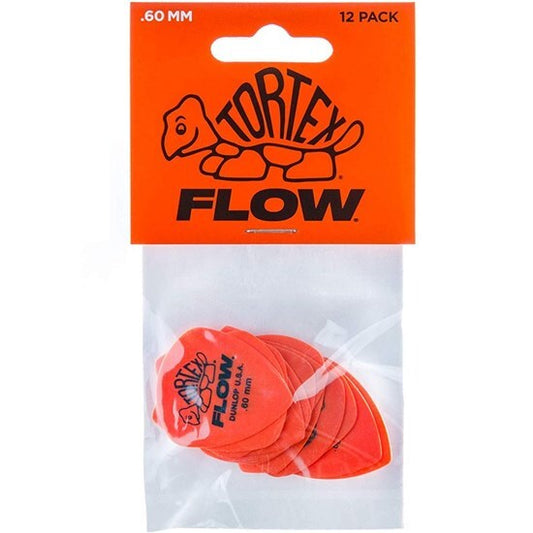 Dunlop Tortex Flow Guitar Pick 12-Pack - Orange (.60mm)