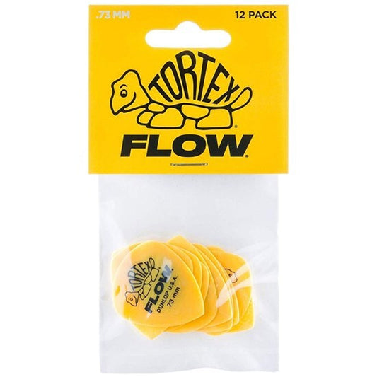 Dunlop Tortex Flow Guitar Pick 12-Pack - Yellow (.73mm)