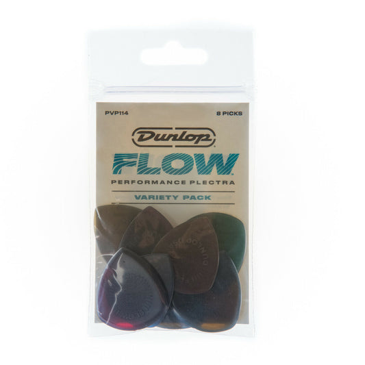 8 x Jim Dunlop Flow Ultex Grip Picks Variety Pack PVP114 Standard & Jumbo