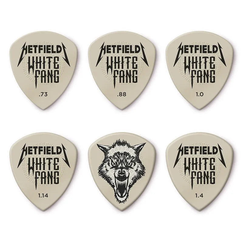 Jim Dunlop Hetfield White Fang Custom Flow Pick Pack - 6 Picks Variety .73, .88, 1.0, 1.4, 1.14HWF