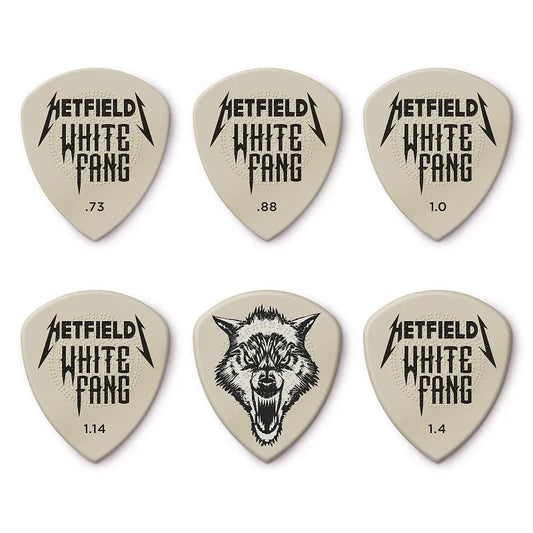 Jim Dunlop Hetfield White Fang Custom Flow Pick Pack - 6 Picks Variety .73, .88, 1.0, 1.4, 1.14HWF