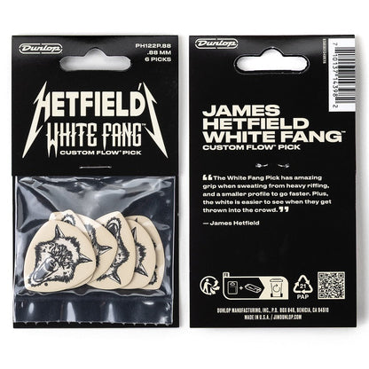 Jim Dunlop Hetfield's White Fang Custom Flow Pick Pack 1.40mm 6 pieces in display bag