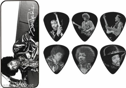 Jim Dunlop Jimi Hendrix Silver Portrait Series Heavy Gauge Guitar Pick Tin *NEW*