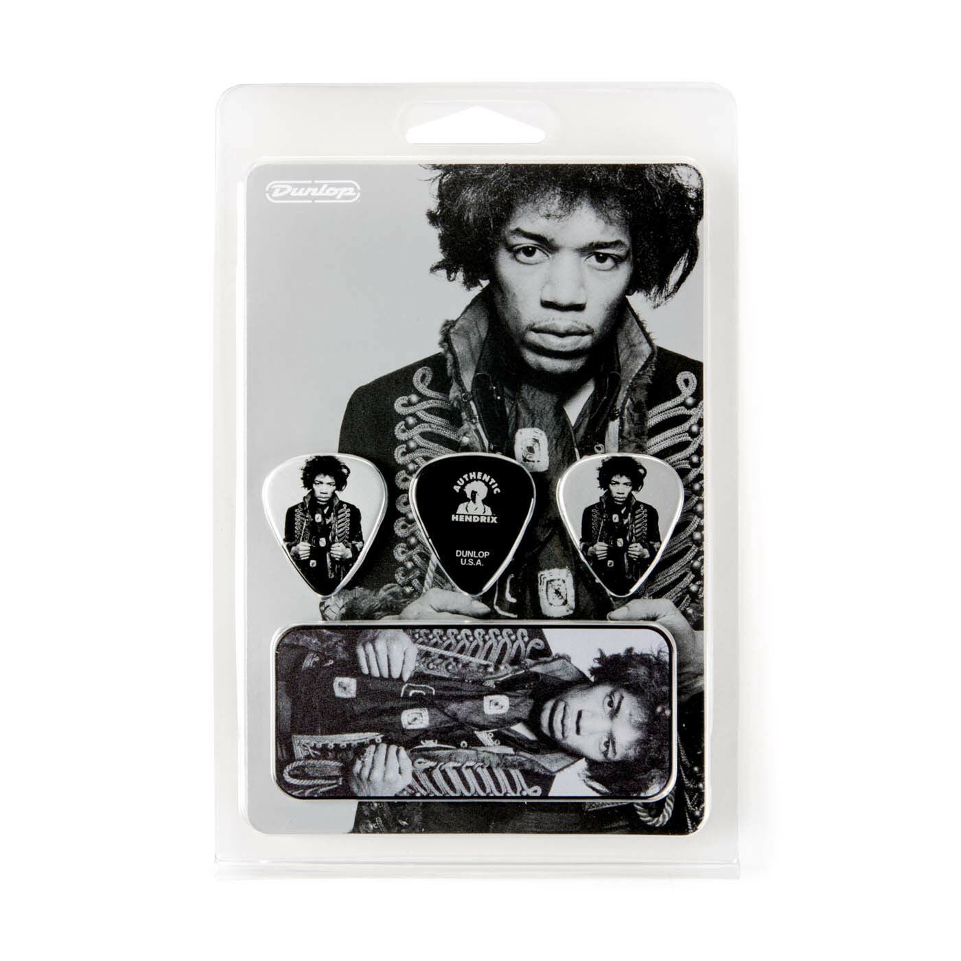 JIMI HENDRIX Mankowitz Pick Tin + 6 Heavy Picks JHCT14H Jim Dunlop