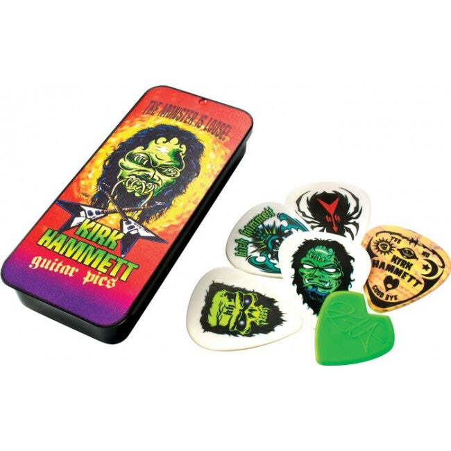Jim Dunlop Kirk Hammett Signature Pick Tin 6 Pack Monster Metallica 0.88 JSA85