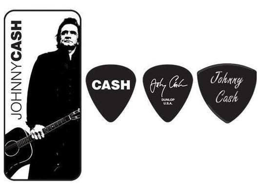 Jim Dunlop Johnny Cash Legend Pick Tin Includes 6 Tortex Medium Picks