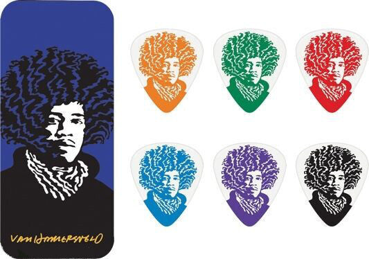 Jim Dunlop John Van Hamersveld Jimi Hendrix Medium Gauge Guitar Pick Tin *NEW*
