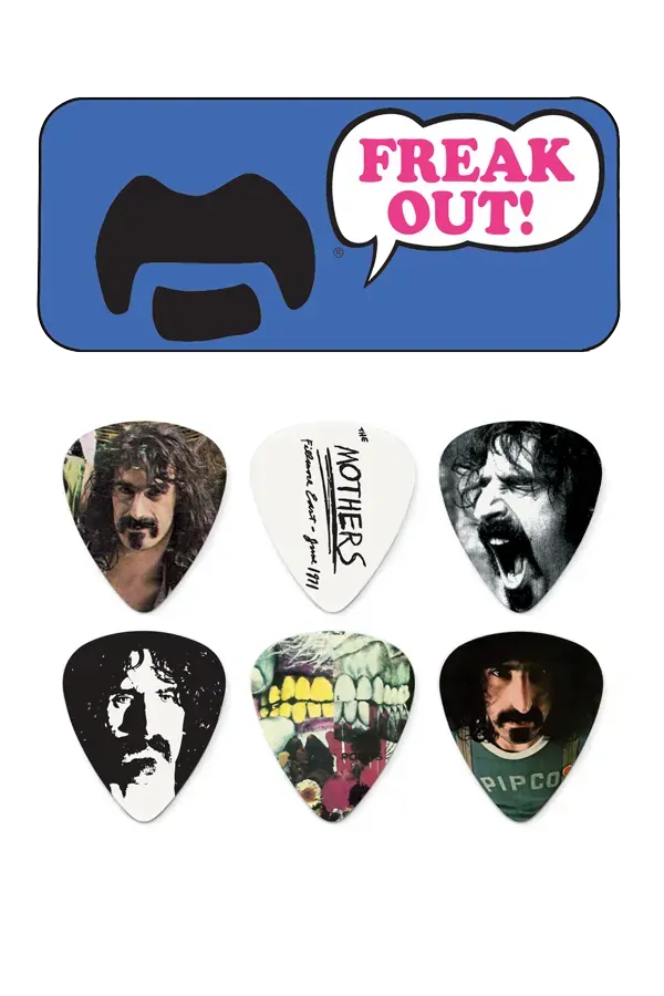 Jim Dunlop Frank Zappa Blue Medium Pick Tin - 6 Picks, Collectors Series