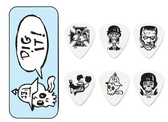 Jim Dunlop Frank Kozik Dig It Pick Tin + 6 x Tortex .73mm Guitar Picks *NEW*