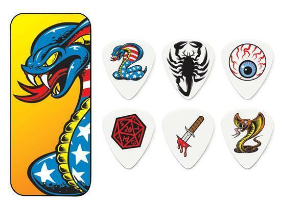 JIM DUNLOP Dirty Donny Cobra Pick Tin + 6 x Tortex .73mm Guitar Picks *NEW*