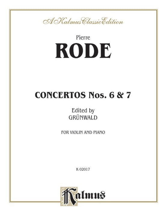 Rode Concertos Nos 6 & 7 - Violin/Piano