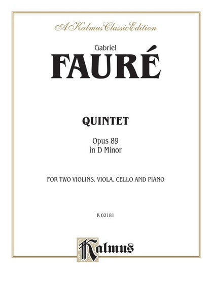 Quintet Op 89 D Min 2Violin/Viola/Vc/Piano