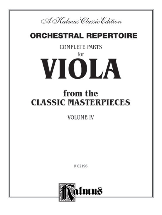 Orchestral Repertoire For Viola Book 4