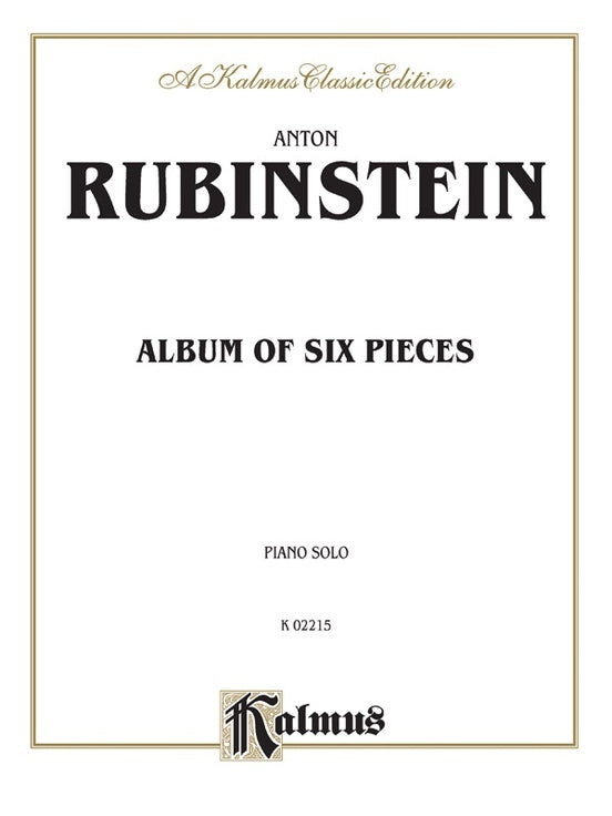 Album of Six Pieces for Piano Sheet Music