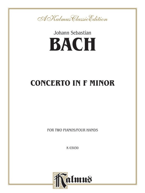 Concerto BWV1056 F Min 2P4H
