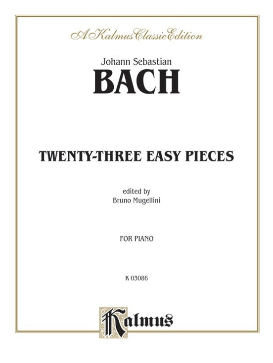 Bach 23 Easy Pieces Piano Sheet Music (Mugellini Edition)