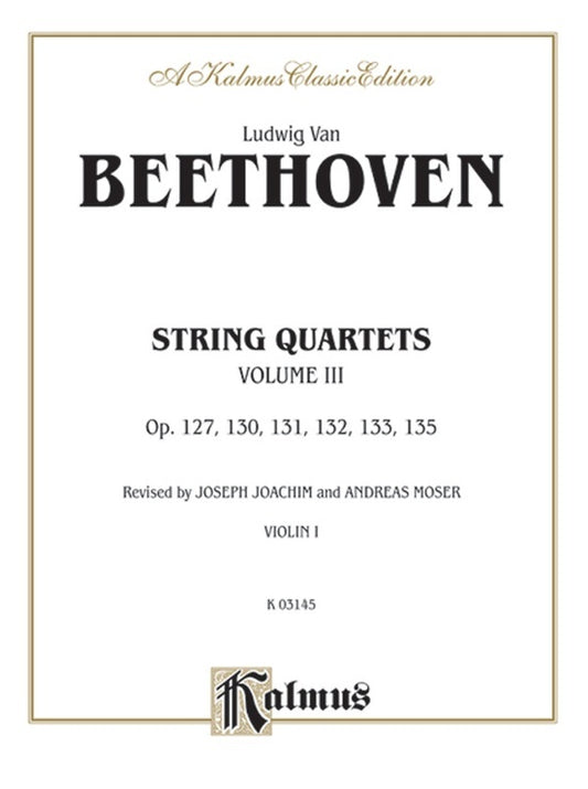 String Quartets Book 3 Op. 127, 130-133, 135 Chamber Sheet Music