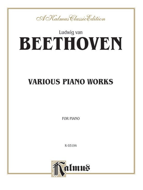 Beethoven Various Pieces Piano Sheet Music