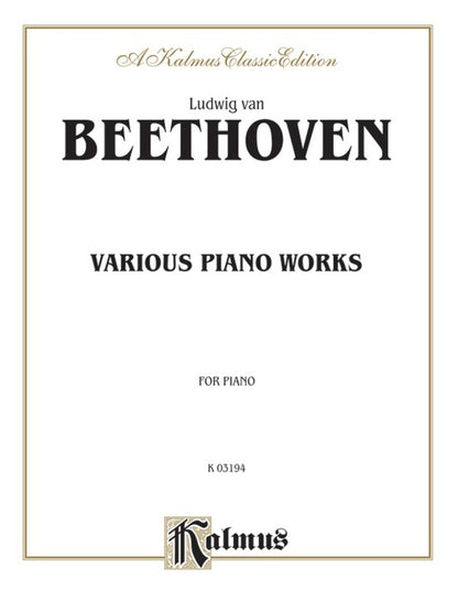 Beethoven Various Pieces Piano Sheet Music