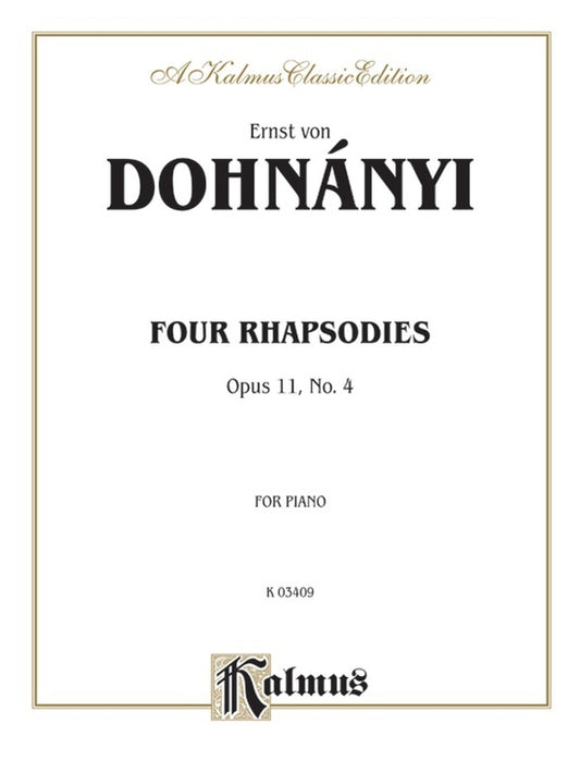 Rhapsody Op 11 No 4 Piano