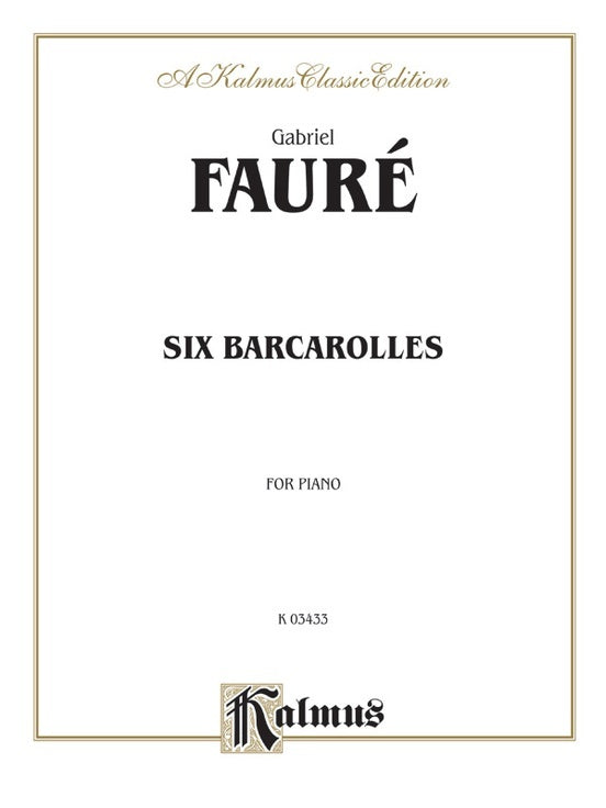 Barcaroles 6 for Piano Sheet Music