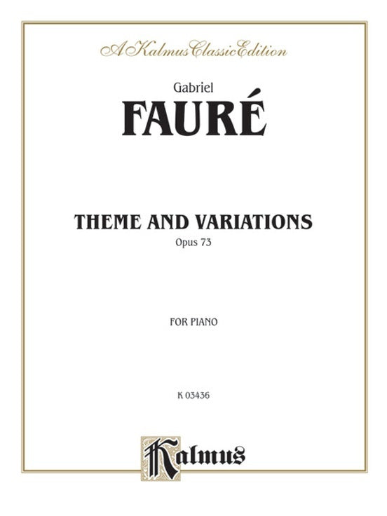 Theme and Variation Op 73 Piano Sheet Music