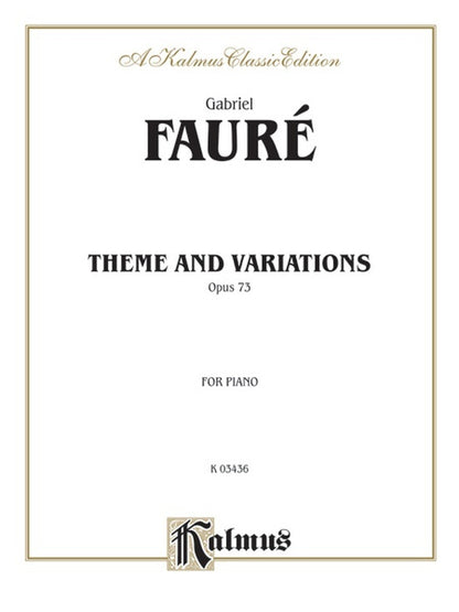 Theme and Variation Op 73 Piano Sheet Music