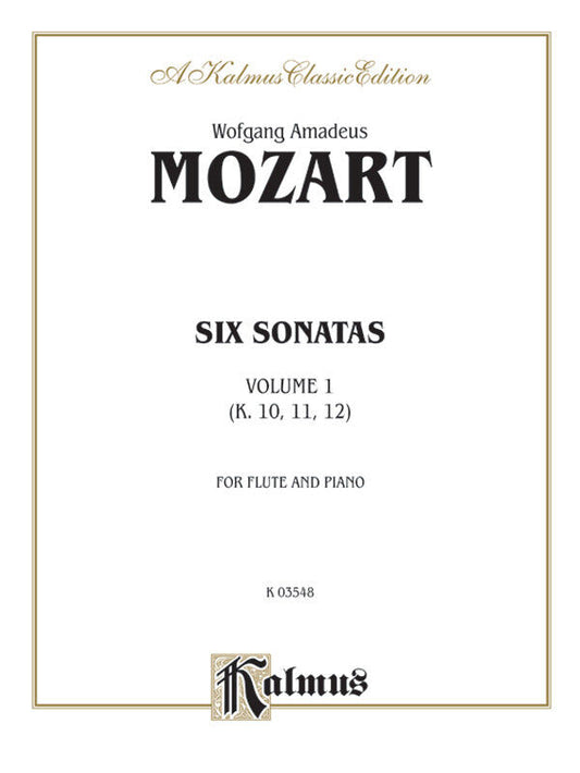 Mozart Six Sonatas Volume I K 10-12 for Flute and Piano Sheet Music