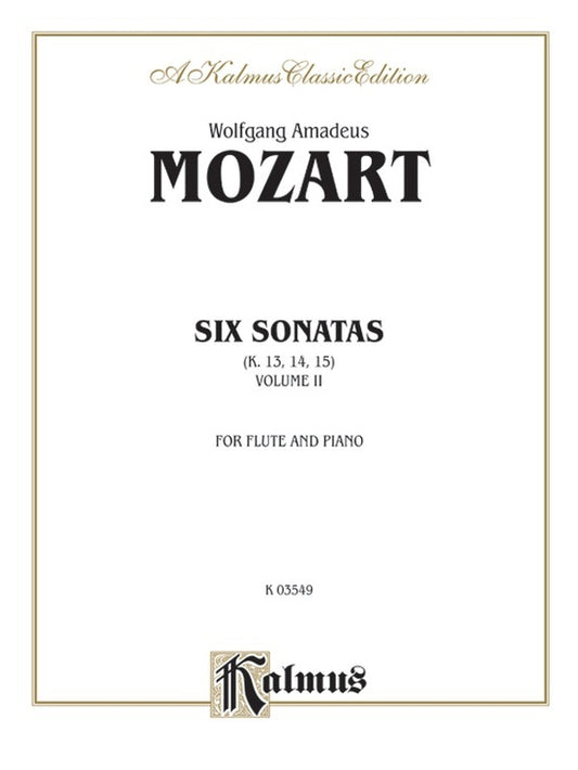 Mozart Six Sonatas Volume Ii K 13-15 Flute/Piano